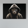 ALIVA 1004 coole kat met capuchon canvas schilderij a