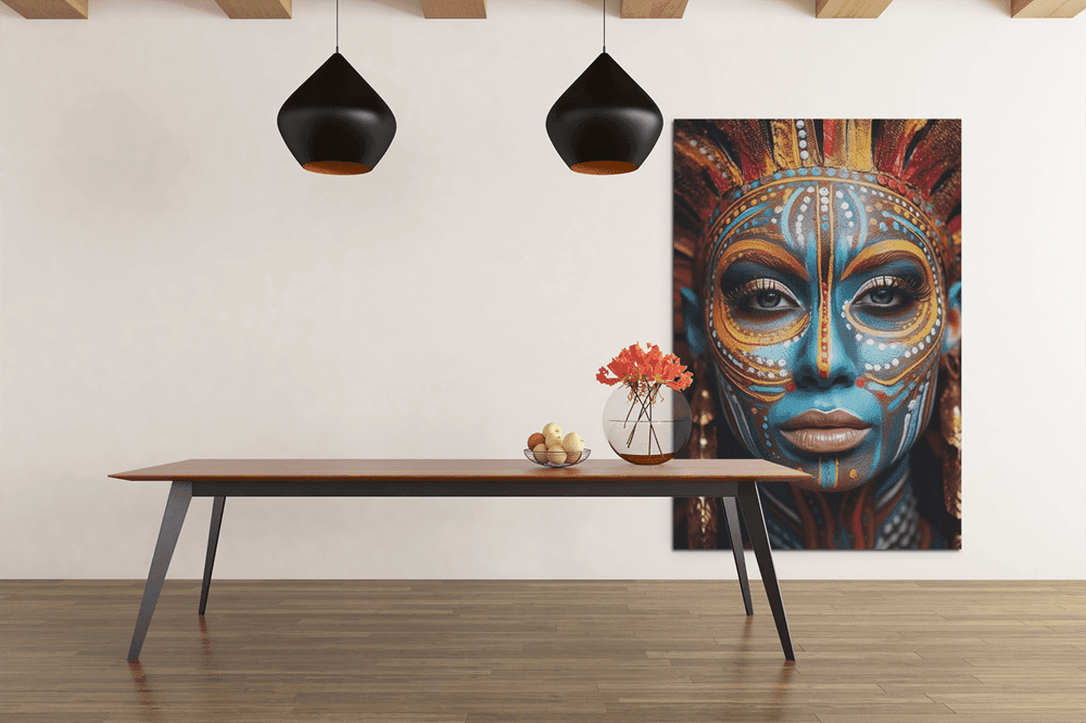 ALIVA 1305 gekleurde vrouw gezicht canvas schilderij e min