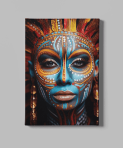 Gekleurde vrouw gezicht Canvas