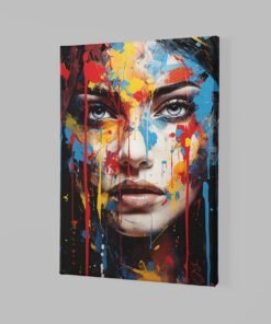 Alternative view of Vrouw Kleurrijk Canvas Schilderij