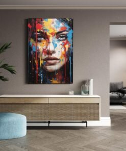 ALIVA 1312 vrouw kleurrijk canvas schilderij b