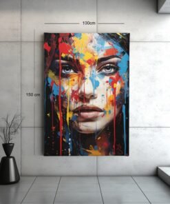 vrouw-kleurrijk-canvas-schilderij-d