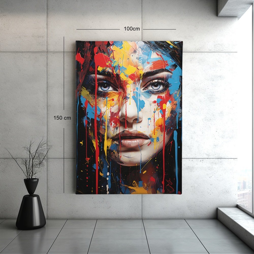 vrouw-kleurrijk-canvas-schilderij-d