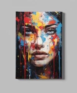 Vrouw Kleurrijk Canvas Schilderij