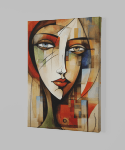 Alternative view of Abstract Gezicht Canvas Schilderij