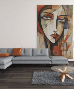 ALIVA 1313 abstract gezicht canvas schilderij c min
