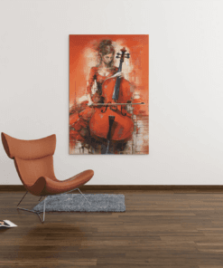 ALIVA 1316 canvas schilderij vrouw cello b