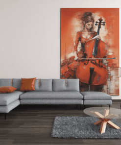 ALIVA 1316 canvas schilderij vrouw cello c