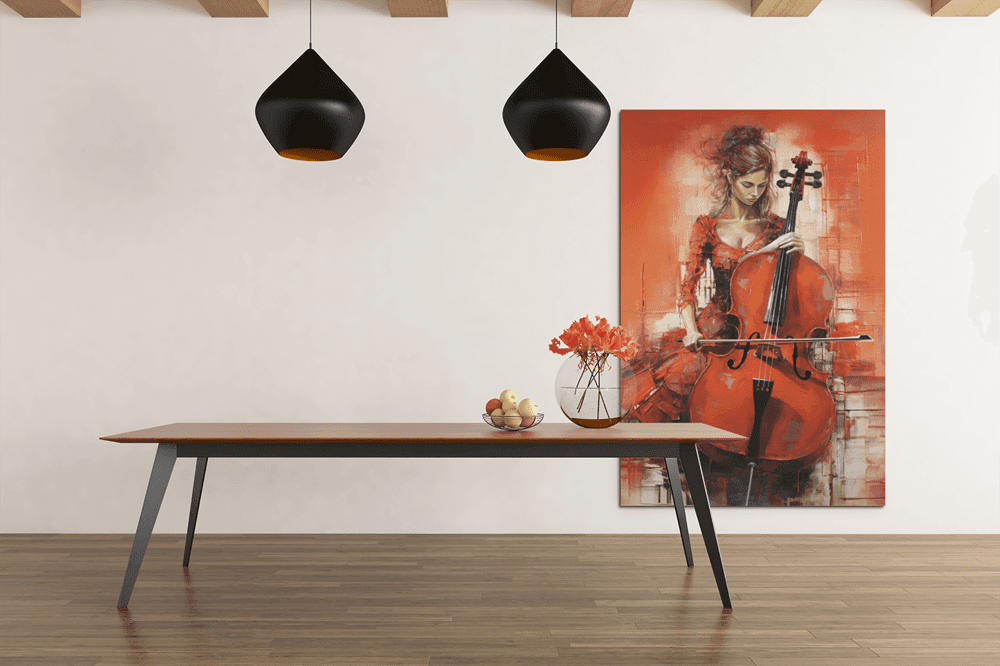 ALIVA 1316 canvas schilderij vrouw cello d