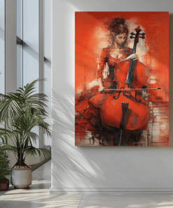 ALIVA 1316 canvas schilderij vrouw cello e