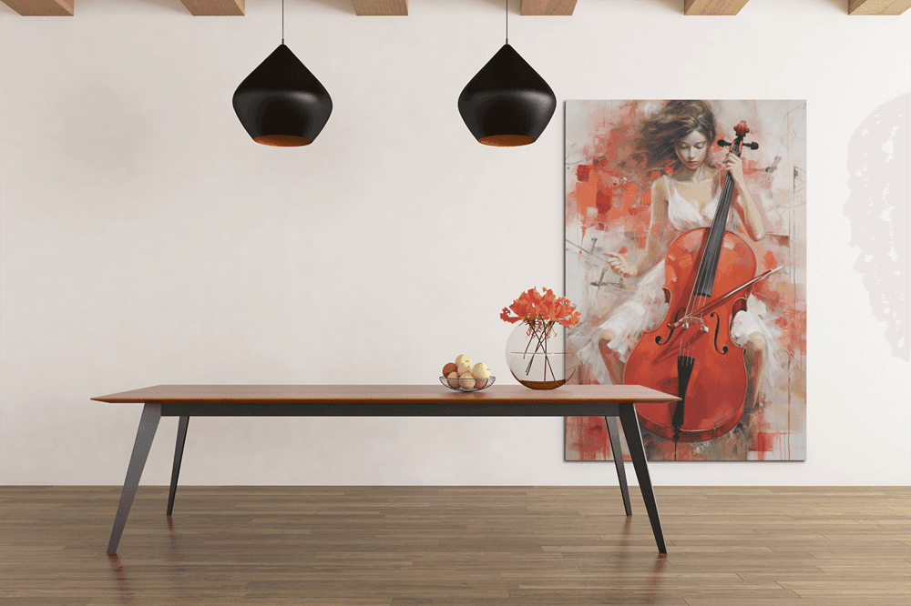 ALIVA 1317 vrouw cello canvas schilderij s