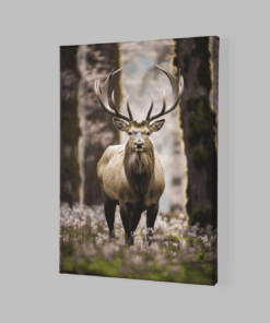 Alternative view of Canvas Schilderij Hert in het bos