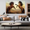 Bruine Paarden Canvas Schilderij