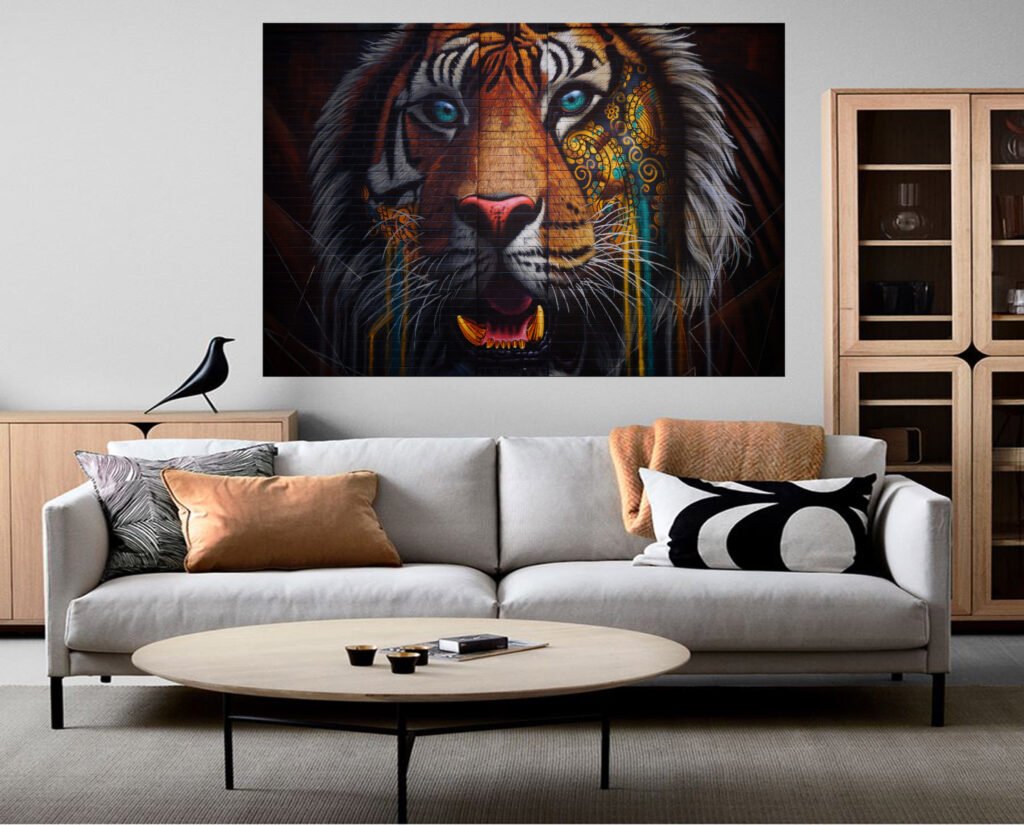 Kleurrijke Tijger Canvas Schilderij