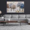 Herten Goud Canvas Schilderij