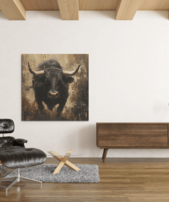 OEFE 1107 rennende stier canvas schilderij d 1