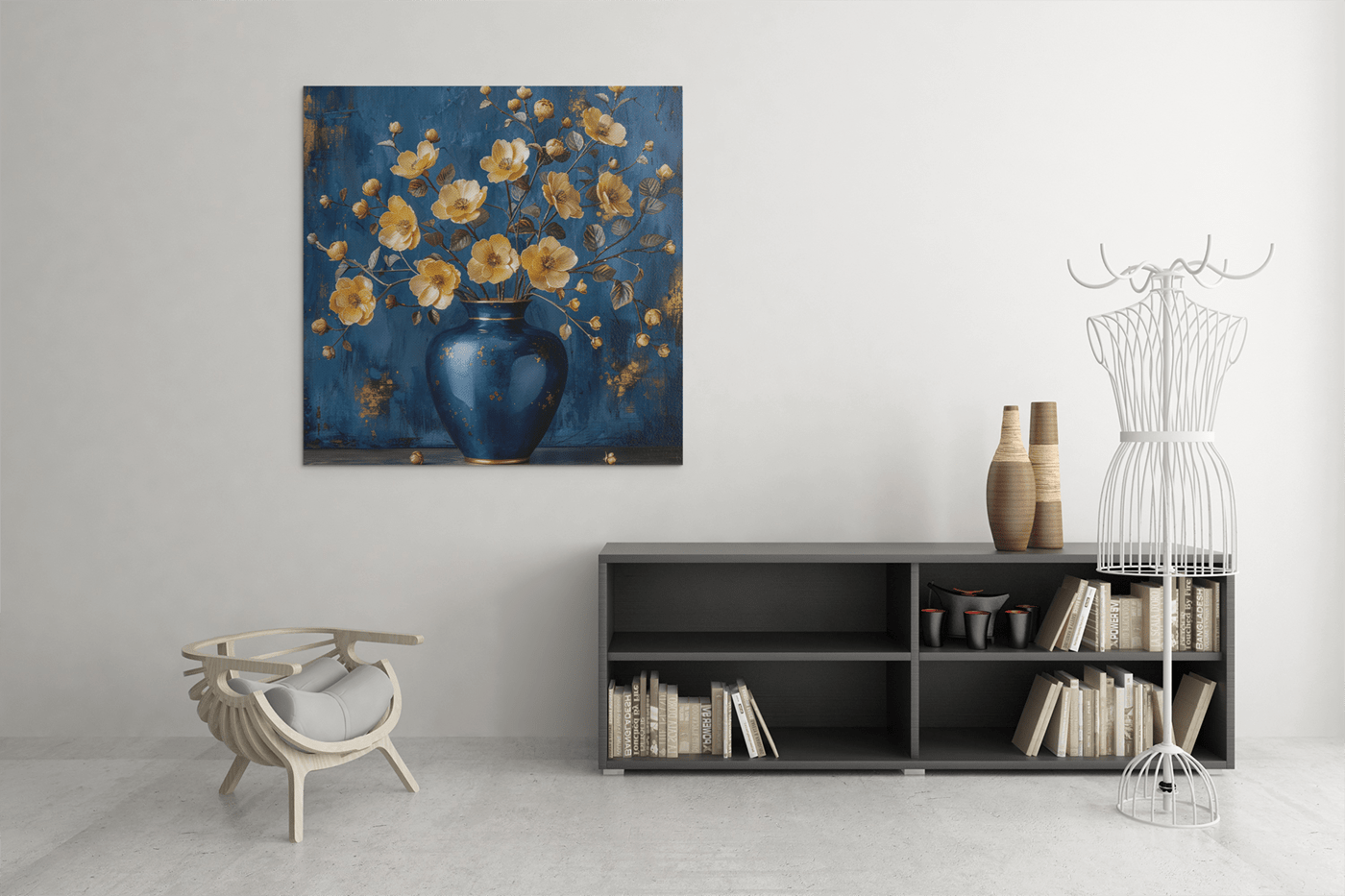 OEFE 1116 vaas met bloemen canvas schilderij b