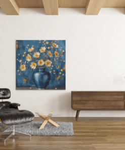 Vaas met Bloemen Canvas Schilderij - Afbeelding 4