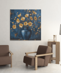 Vaas met Bloemen Canvas Schilderij - Afbeelding 3