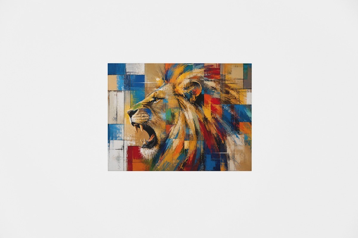 Leeuw Dieren Canvas Schilderij 100x75 cm