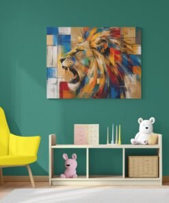 Leeuw Dieren Canvas Schilderij 100x75 cm - Afbeelding 4