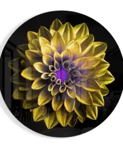 Gele Bloem Glasschilderij