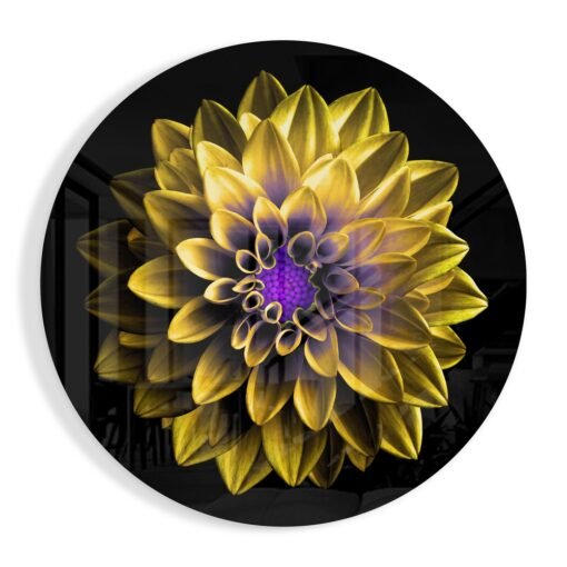 Gele Bloem Glasschilderij