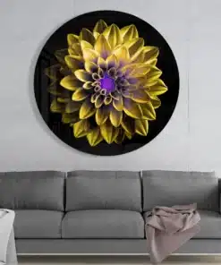 Gele Bloem Glasschilderij