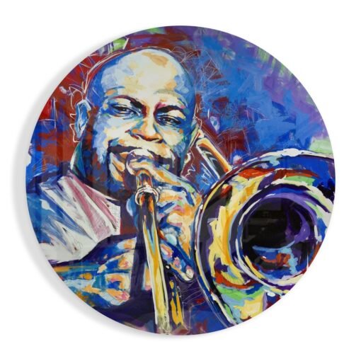 Saxofoon Glasschilderij