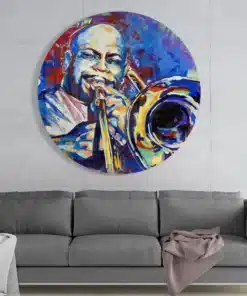 Saxofoon Glasschilderij