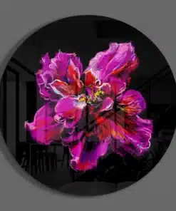 Alternative view of Roze Bloem Glasschilderij