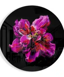 Roze Bloem Glasschilderij
