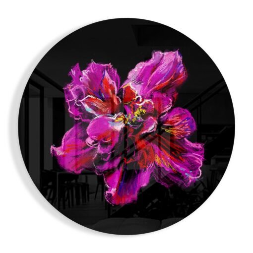 Roze Bloem Glasschilderij