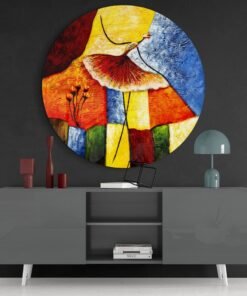 Abstract Bloem Glasschilderij