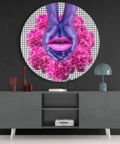 Roze Complexiteit Glasschilderij