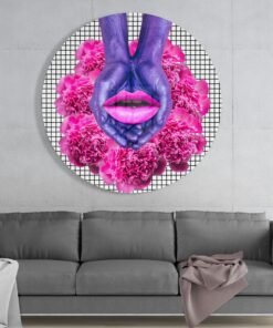 Alternative view of Roze Complexiteit Glasschilderij