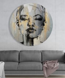 Alternative view of Vrouw Portret Glasschilderij