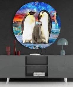 Pinguïns Glasschilderij