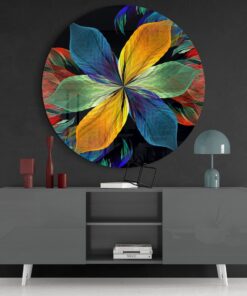 Kleurrijke Bloem Glasschilderij - Afbeelding 4