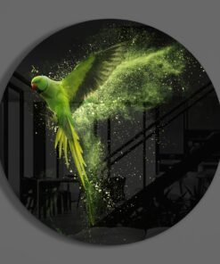 Groene Vogel Glasschilderij - Afbeelding 3