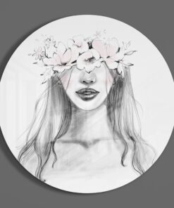 Vrouw met Bloemen Glasschilderij - Afbeelding 3