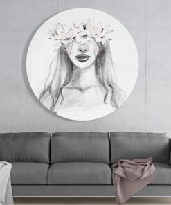 Alternative view of Vrouw met Bloemen Glasschilderij