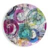 Abstract Kleuren Rond Glasschilderij