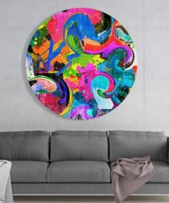 Alternative view of Abstract kleuren Glasschilderij