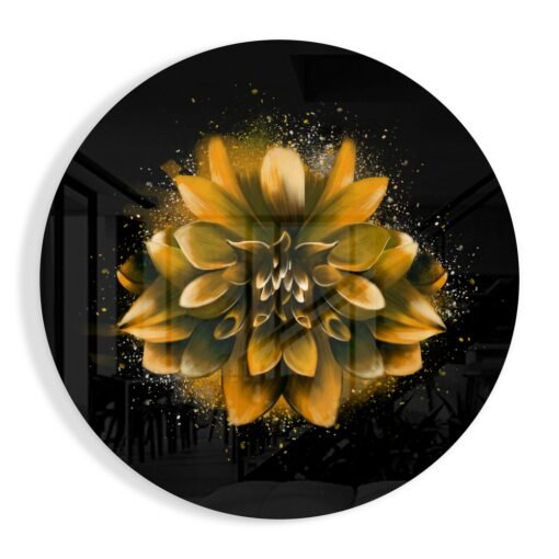 Gouden Bloem Glasschilderij
