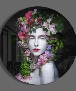Alternative view of Glasschilderij Vrouw Met Bloemen