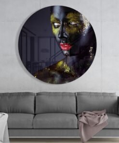 Vrouw Met Goudstof Glasschilderij