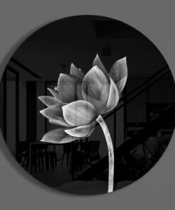 Grijze bloem Glasschilderij - Afbeelding 3