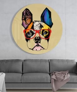 Alternative view of Hond met Bril Glasschilderij