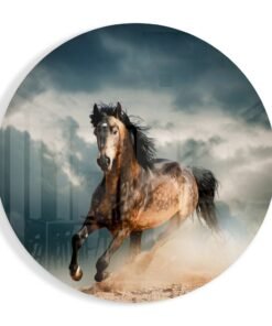 Rennend Paard Glasschilderij